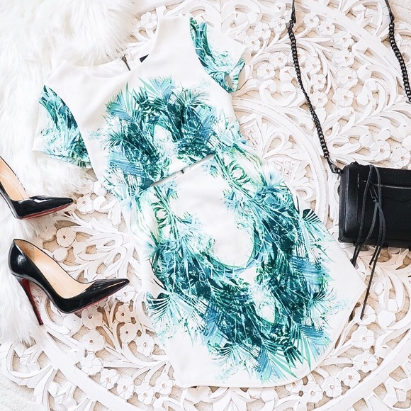 Rise of Dawn Dresses & Skirts - Botanical Mini Dress with Cutout